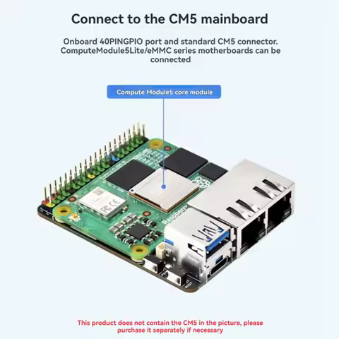 CM5-DUAL-ETH-MINI Expansion Board CM5 Expansion Board With 40 GPIO For Raspberry Pi Compute Module 5