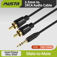 MUSTA 3 5mm to 2rca AUX Audio Cable male to male （1m/1.5m/3m/5m）Jack 3.5mm Audio Stereo Cable for Smartphone Amplifier Home DVD RCA Aux Cable audio to stereo jack