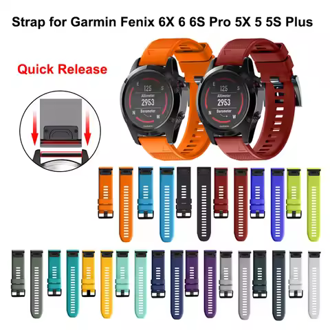26 22mm Silicone Watchband strap for Garmin Fenix 5X 5 5S Plus Easy Fit Quick Release wirst for Garm