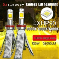 🔥New arrival 🔥 2PCS H11 H8 H9 3000K yellow LED Headlight Bulb 9005 HB3 HB4 9006 H4 H7 9012  4300K Ca