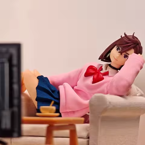 Dan Da Dan Shf Anime Handmade Ayase Momo Pink Hoodie and Blue Skirt White Socks Built In Iron Wire I