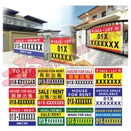 [READY STOCK] SALE RENT BANNER / SEWA JUAL BANNER / HOUSE FOR RENT HANGING BANNER HIGH QUALITY PRINT
