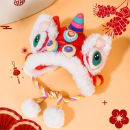 Cat Hat Dog Head Cover Pet Dragon Year Headdress New Year Lion Dance Dress Cloak New Year Lion Dance Clothes New Arrival