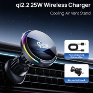 Magsafe Car Mount 25w Qi2 Wireless Charger Auto-clamping Holder for Iphone 16 15 Pro