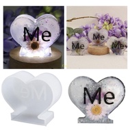 flgo Heart Shape Table Ornament Silicone Mold Love Me Lamp Holder Epoxy Resin Molds
