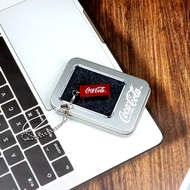 Coca-Cola Usb หมุนได้มินิคอมพิวเตอร์ความเร็วสูงแบบพกพาดิสก์ U รุ่นกล่องเหล็กพร้อมจี้16g
