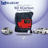 [CARBON SERIES] BLUECAT 5D Premio Full Red CARPET Perodua Kancil Kelisa Gino Kenari Myvi M600 M800 V