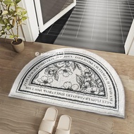 Ins Nordic Semicircle Printed Floor Mats Household Living Room Bathroom Carpet Floor Carpet Door Mats Bathroom Semicircular Absorbent Pads Floor Mats Toilet Door Non-slip Floor Mats