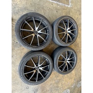 Rays VRG25 G025 Edge 20 Inch 20x8.5JJ ET38 5x114.3 Sport Rims with Tyres Original Halfcut Made in Ja