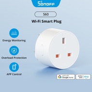 SONOFF iPlug S60 UK 13A Wi-Fi Smart Plug Power Monitor Overload Protection Timer Smart Socket Switch