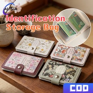 Fashion Floral ID Card Holder Anti-theft Credit Card Cover 9 Slot Card Holder Portable Cash Purse