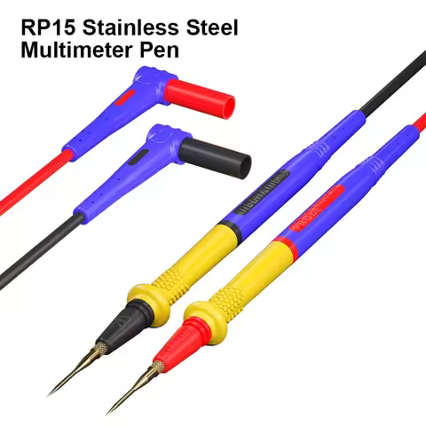 MECHANIC RP15 Stainless Steel Multimeter Pen Wire 1000V 20A Universal Soft Silicone Cord Pen for Dig