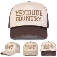 Unisex Hey Dude Country Embroidered Adjustable Mesh Baseball Hat Summer Sun Cap Outdoor Travel for M