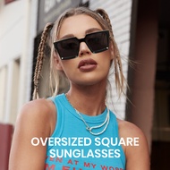 [ใหม่] Cyxus แว่นกันแดดแฟชั่น Disco แว่นตากันแดดแว่นกันแดดโพลาไรซ์ทรงสี่เหลี่ยมขนาดใหญ่แว่นตากรอบโลห