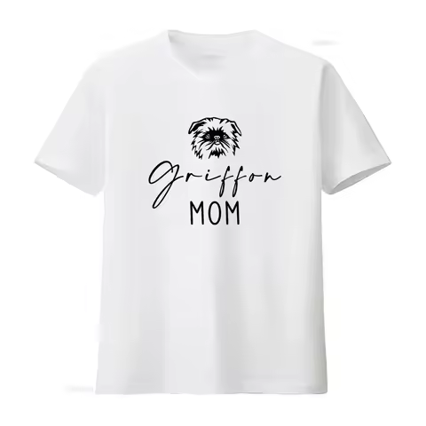 Griffon Mom T Shirt Brussels Mommy Design Short or Long Sleeve Perfect for Dog Owners vintage Washed