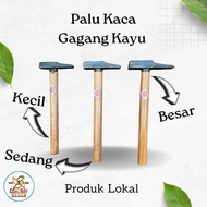 Palu Kaca Besi Cor Gagang Kayu Alat Tukang Ukuran Kecil, Sedang, Besar