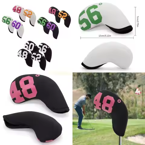 77UF 4Pcs Waterproof Neoprene Golf Putter Cover Golf Iron Head Cover Golf Club Cover