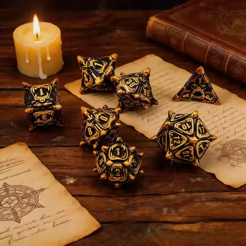 DND Polyhedral Metal Dice Set, Metal Dragon Dice DND Dungeon and Dragon Metal Dice DND Metal Dice