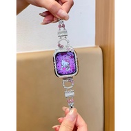 Set Of Bracelet Strap + KT Diamond Case Same Color Use With Smart Watch 11 10 9 8 7 WatchX H13mini H
