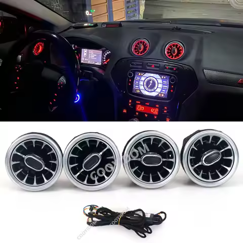Car LED Front Dashboard AC Air Condition Vent Outlet Turbo Interior Trim For Ford Mondeo