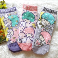 ️LITTLE TWIN STARS ️ SANRIO Little Twin Star Kiki Lala Angel Pastel Pink Purple Cute Girl Cartoon Sock