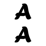 4 INCHES STICKER ALPHABET BIG LETTERS - STYLE 3 (A4 SIZE) PART 1 FOR BALLOON PLATE NUMBER BOBO BALLO