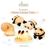 Mochi Raizin Night Lamp Silicone Night Lamp - Nightlamp Pat Rechargeable Sleeping Panda Duck Rabbit 