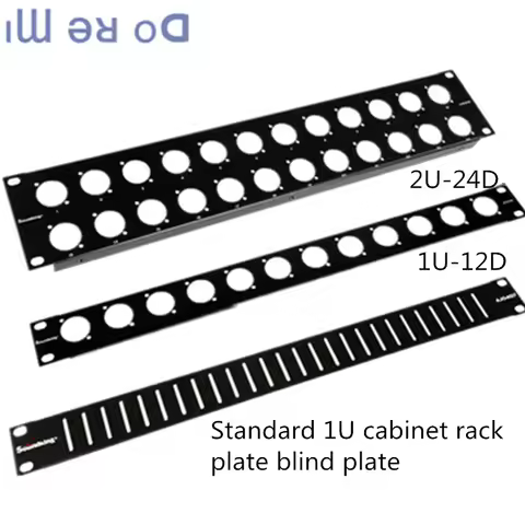 Rack Patch Panel 12 24 Way Channel Flifht Case Mount For D socket 1U2U cabinet blind board audio-vid