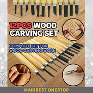 12Pcs Wood Chisels Knife Carving Tools Kit Set Complete for Wood Carving Work Wood Working Carpenter