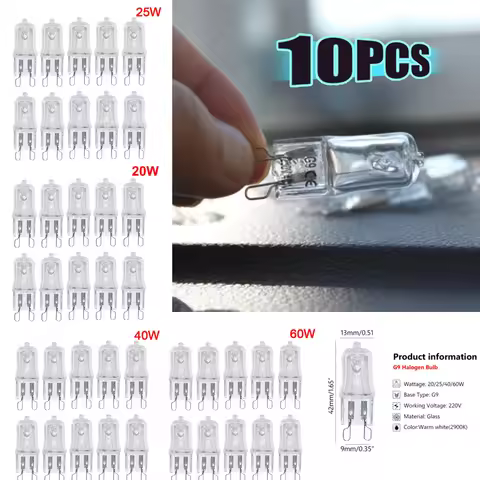 10Pcs Oven Light Bulb G9 High Temperature Bulb Steamer Light 25w 28w 40w 60w