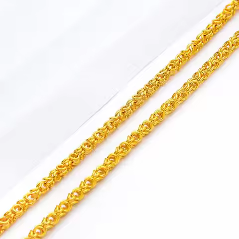Luxury 24K 9999 Pure Gold real gold Men's Twist Aggressive Necklace