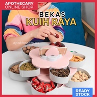 Used Kuih Raya Set - Place To Store Tray Kuih Kueh Biskut Raya Cake Set Plastic Flower Shape Modern Multilevel