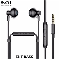 ZNT BASS Dual Microphone 3.5mm Earphone Sport Earphone with Mic,Deep Bass,15h Playtime,Magnetic Desi