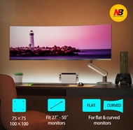 NB Ergonomic Monitor Arm for 27 to 50 inch Flat Ultrawide Curved Computer Screen Heavy Duty Gaming M