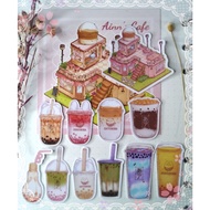 Boba Cafe 11 Stickers + 1 Art Print Set