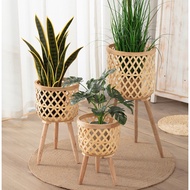 [BASKET]Rattan Basket Planter Pot Corn Husk Planter Plant Pot Basket Flower Pot