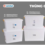 Viet Nhat plastic bin with lid and wheels. 30l: 52 x 32 x 27cm/ 55l: 60,5 x 42,5 x 31.5cm
