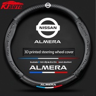 【Round & D-type】Nissan Almera Leather Car Steering Wheel Cover Comfortable and Non-slip For Almera N