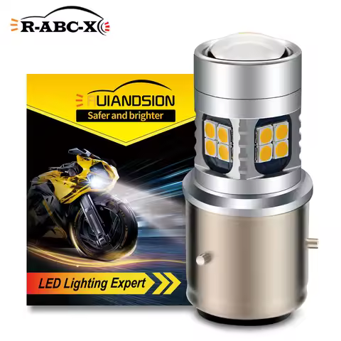 RUIANDSION 1Pcs 22 3030SMD BA21D Motorbike Moped Scooter LED Headlight Hign Low Beam 6V-30V 12V 24V 