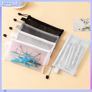 /TY/ Transparent Stationery Holder Transparent Mesh Pencil Case Large Capacity Clear Mesh Pencil Bag