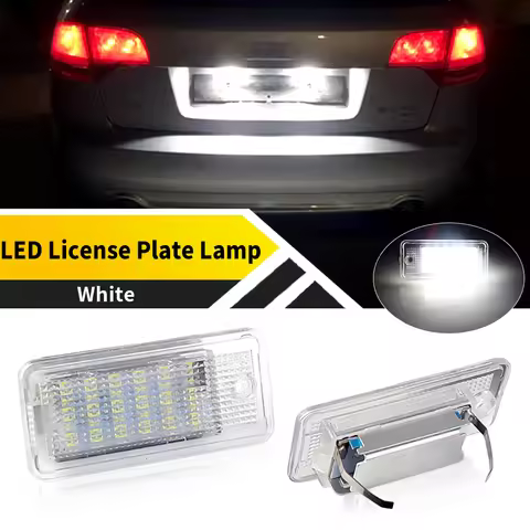 2PCS LED White License Plate Tag Light For Audi A6 / C6 (4F) 2005-2009 S6 2005-2009 A8/S8 D3 (4E) 20