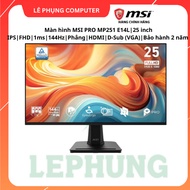 MSI PRO MP251 E14L Monitor | 25 inches | IPS | FHD | 1ms | 144Hz | Flat | HDMI | D-Sub (VGA) | Monit