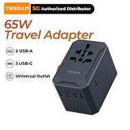 TESSAN - 65W Fast Charging UK AU EU Universal Travel Adapter USB International Charging Adapter