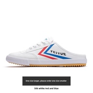 Feiyue Half Slippers Womens Heel-Free Slip-on Canvas Shoes Mens Dafu Feiyue Black Breathable Closed 