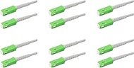 SpeedyFiberTX 6-Pack 1 Meter SC/APC to SC/APC 3.0mm White Simplex Riser OFNR Fiber Patch Cable, Corn