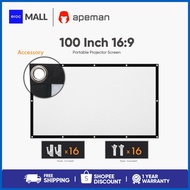 ❧ ⭐ ▽ Apeman [PS100] 100 inch 16:9 Portable Projector Screen Wall Mounted Screen for Projector Home