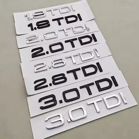 3D ABS Car Logo 1.9 2.0 3.0 TDI Emblem 2.8 4.2 3.6 Sticker Fender Trunk Badge For Audi A3 A4 A5 A6 A