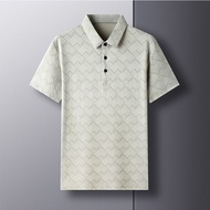 【polo】Summer Short Sleeved T-shirt for Men's Business Casual Plaid Polo Shirt, Slim Fit, Fashionable
