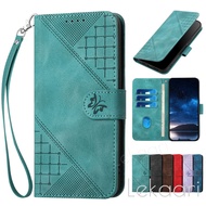 Matte Flip Case for Samsung Galaxy S26 S25 Edge S24 S23 FE F06 Plus Ultra 5G Embossed Check Leather 