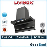 Livinox LCH-DARLEY DC-90BL L Shape 2100 m³/h DC Motor Cooker Hood | i-Sync